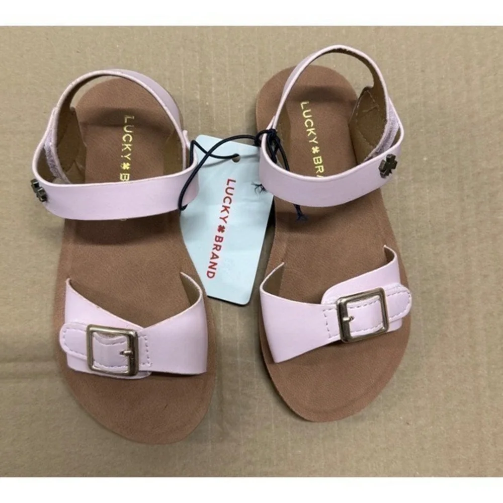 Lucky Brand GAN-TGS Girls‎ Blush Pink Buckle Ankle Strap Sandals Size 7 Toddler